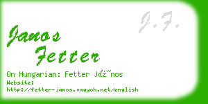 janos fetter business card
